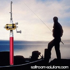 Unique Design Fishing Rod Portable Mini Fishing Pole Aluminum Alloy Pen Shape Fishing Rod With Reel Wheel 6 Colors